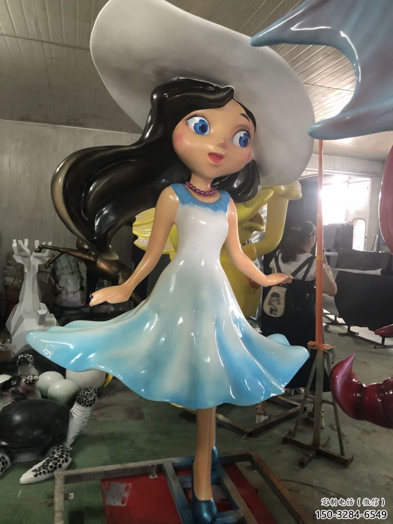 彩繪女孩雕塑 大型城市雕塑 商業街擺件 彩繪女孩雕塑 大型城市雕塑 商業街擺件