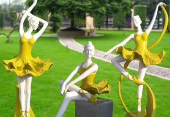 草地跳舞雕塑 現代校園舞者雕塑 大型女孩雕塑