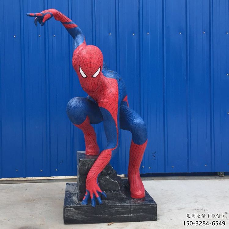 田間蜘蛛俠雕塑 彩繪卡通雕塑 園林擺件 田間蜘蛛俠雕塑 彩繪卡通雕塑 園林擺件