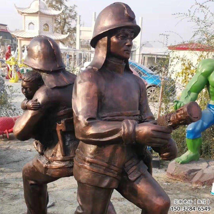 創意消防員雕塑 步行街店門口雕塑 民俗小品 創意消防員雕塑 步行街店門口雕塑 民俗小品