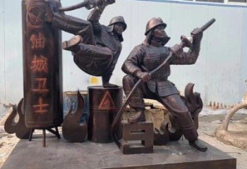 風景區消防員雕塑 售樓處廣場雕塑 仿古擺件