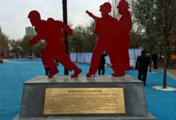 商場(chǎng)消防員雕塑 彩繪雕塑 店門(mén)口小品