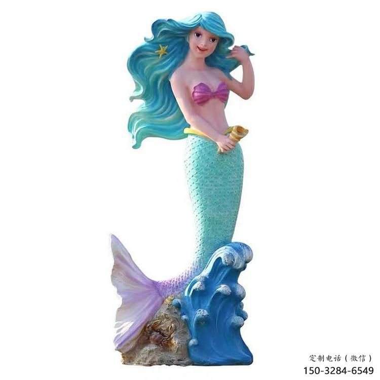 創意美人魚雕塑 步行街店門口雕塑 卡通小品 創意美人魚雕塑 步行街店門口雕塑 卡通小品