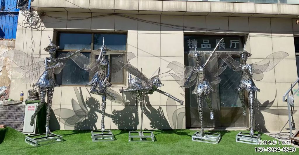 花仙子精靈雕塑，鏤空工藝制作，抽象卡通擺件