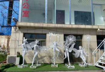 花仙子精靈雕塑，鏤空工藝制作，抽象卡通雕塑 (8)