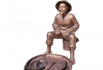 草地老人雕塑 鑄銅民俗雕塑 大型古代雕塑