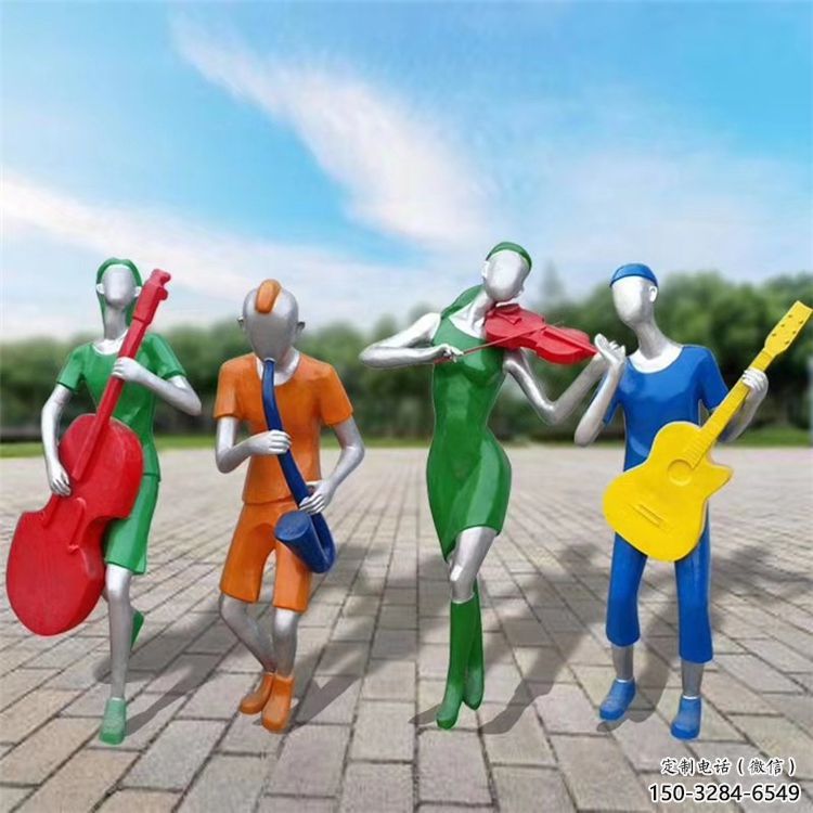 彩繪吹拉彈唱雕塑 電鍍現代樂隊雕塑 公園音樂人雕塑 彩繪吹拉彈唱雕塑 電鍍現代樂隊雕塑 公園音樂人雕塑