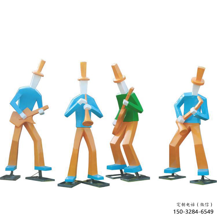 大型吹拉彈唱雕塑 歐式步行街音樂雕塑 彩繪音樂人雕塑 大型吹拉彈唱雕塑 歐式步行街音樂雕塑 彩繪音樂人雕塑