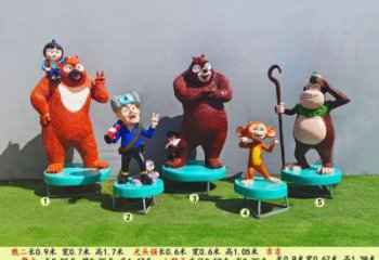 店門口熊大雕塑 創(chuàng)意景觀雕塑 動漫擺件