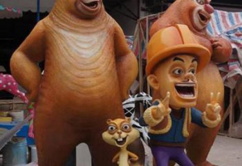 門(mén)口熊大雕塑 售樓處動(dòng)漫雕塑 彩繪小品