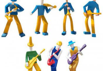 吹拉彈唱雕塑 鑄造公園樂隊雕塑 歐式音樂人雕塑