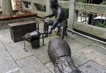 草地爆米花雕塑 黃銅民俗雕塑 大型小吃雕塑