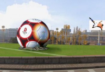 大型商場足球雕塑 仿真景觀球體雕塑 鏡面球類雕塑