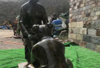 街道孝道雕塑 現(xiàn)代景觀人物雕塑 彩繪文化雕塑