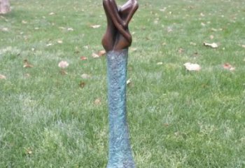 仿古愛情雕塑 彩繪親吻雕塑 現代戀人雕塑