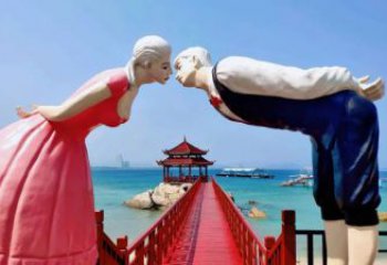 廣場愛情雕塑 抽象親吻雕塑 烤漆戀人雕塑