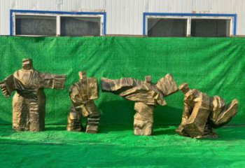 武術雕塑 景觀美陳功夫雕塑 噴漆練拳雕塑