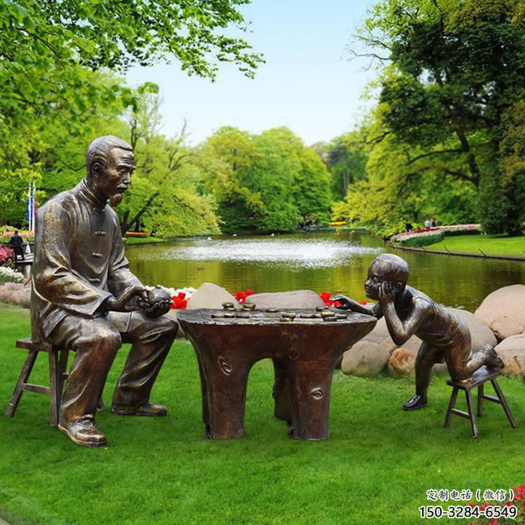 街道下象棋雕塑 現代民俗雕塑 彩繪雕塑 街道下象棋雕塑 現代民俗雕塑 彩繪雕塑