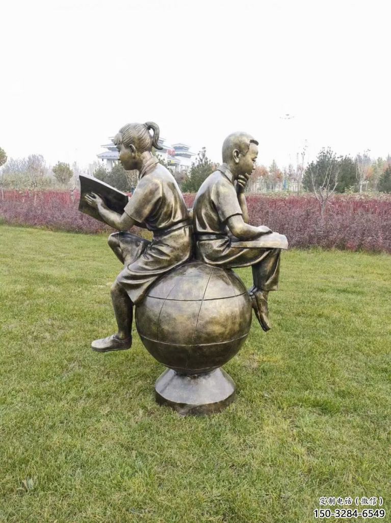 仿古看書雕塑 彩繪人物雕塑 現代學生雕塑 仿古看書雕塑 彩繪人物雕塑 現代學生雕塑