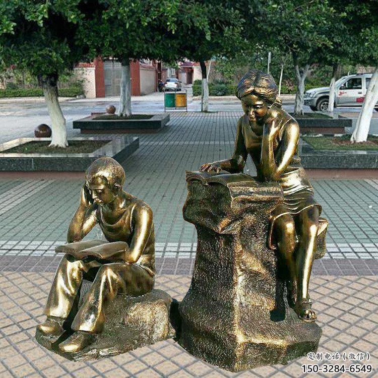 農村看書雕塑 抽象藝術學生雕塑 烤漆人物雕塑 農村看書雕塑 抽象藝術學生雕塑 烤漆人物雕塑