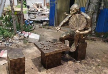 廣場下象棋雕塑 抽象雕塑 烤漆民俗雕塑