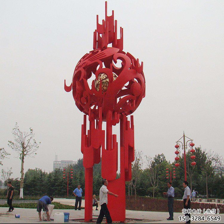 燈籠造型不銹鋼雕塑制作實景 燈籠造型不銹鋼雕塑制作實景