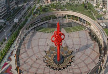 大型中國結(jié)雕塑 歐式步行街雕塑 彩繪文化雕塑