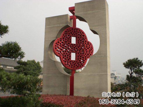 園林中國結雕塑廠家,烤漆工藝制作,民俗文化標識 園林中國結雕塑廠家,烤漆工藝制作,民俗文化標識