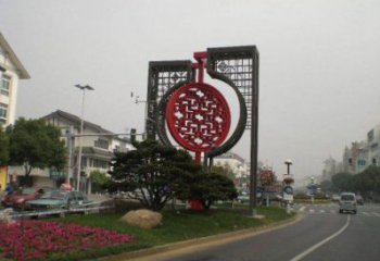 景區(qū)中國結(jié)雕塑廠家，烤漆工藝制作，民俗文化標識