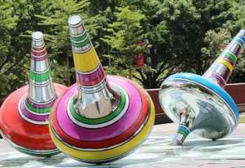 廣場陀螺雕塑廠家,抽象景觀擺件,不銹鋼材質雕塑