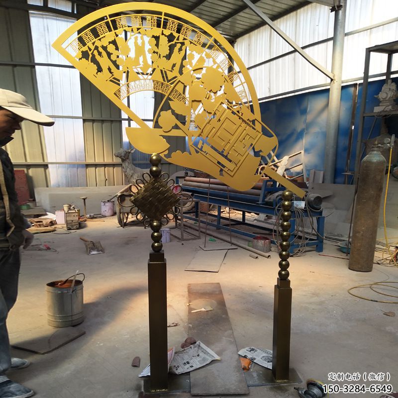 幾何扇子雕塑 發光公園雕塑 大門口扇形雕塑 幾何扇子雕塑 發光公園雕塑 大門口扇形雕塑