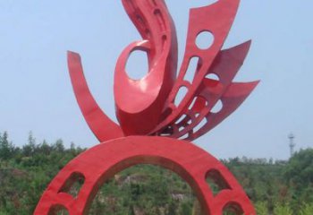 政府大門(mén)雕塑 仿真景觀雕塑 烤漆拱門(mén)雕塑