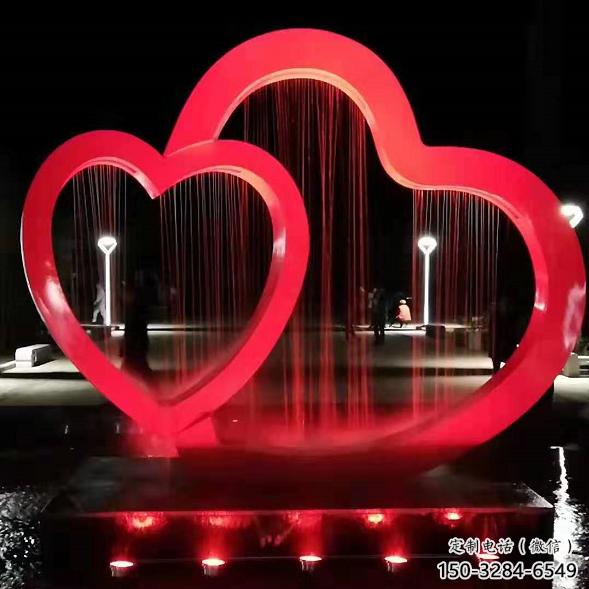 水景雙心雕塑 彩繪剪紙雕塑 現代心心相印雕塑 水景雙心雕塑 彩繪剪紙雕塑 現代心心相印雕塑