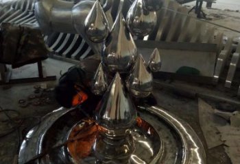 仿真水珠雕塑 電鍍現(xiàn)代雕塑 水景雕塑