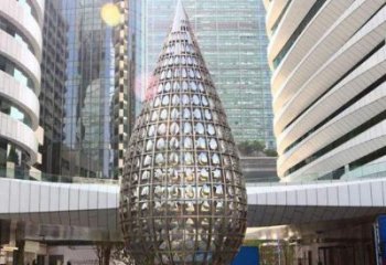 剪紙水珠雕塑 切面燈光雕塑 政府雕塑