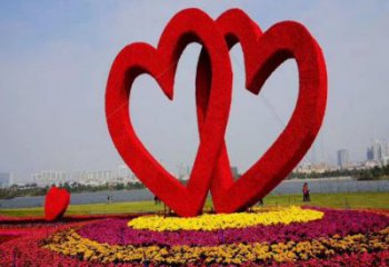 房地產(chǎn)愛心雕塑 剪影愛情雕塑 鍛造雕塑