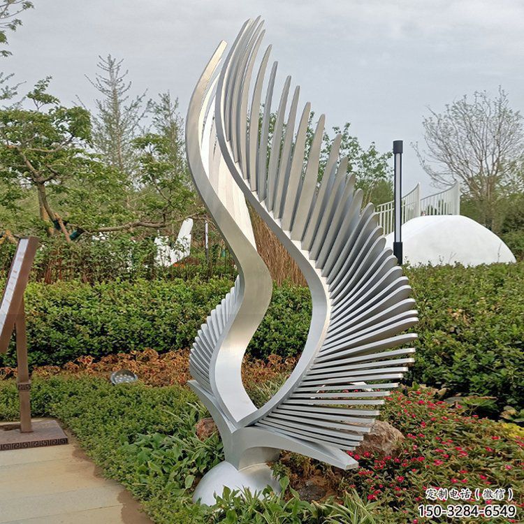 創意鳳尾雕塑 啞光展翅造型 公園雕塑 創意鳳尾雕塑 啞光展翅造型 公園雕塑