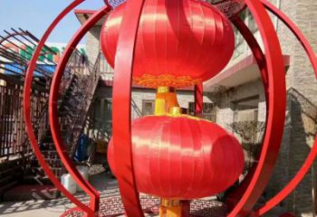 城市燈籠雕塑廠家,烤漆工藝雕塑,公園廣場擺件