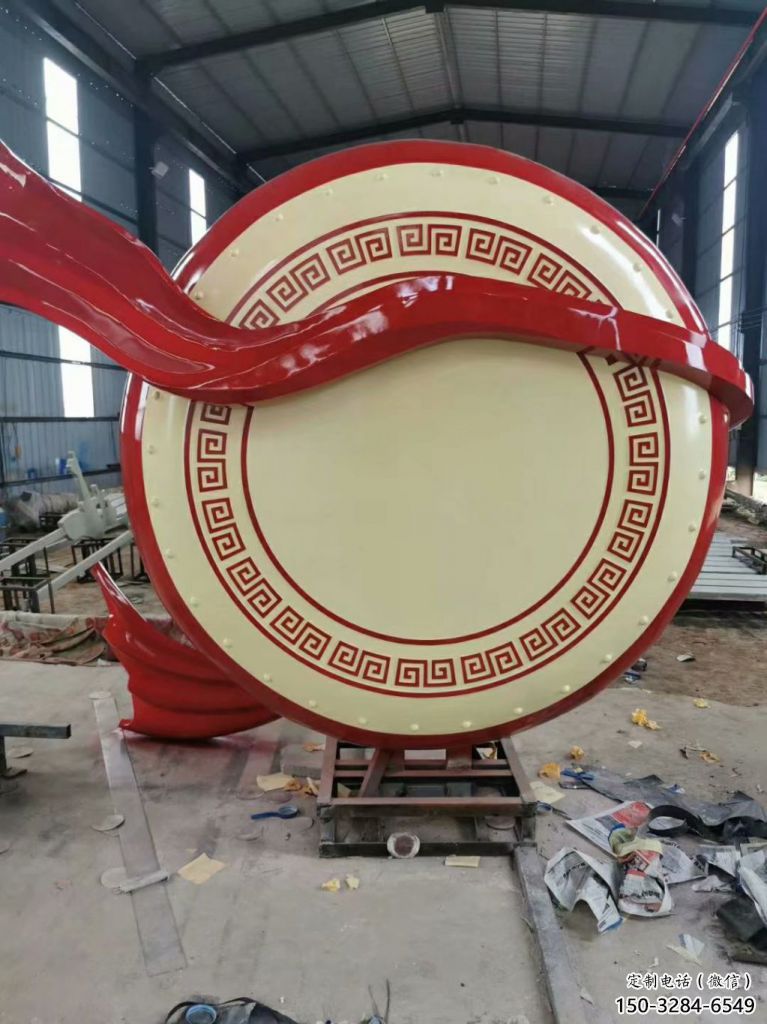 彩繪大鼓雕塑 電鍍現代鑼鼓雕塑 公園雕塑 彩繪大鼓雕塑 電鍍現代鑼鼓雕塑 公園雕塑