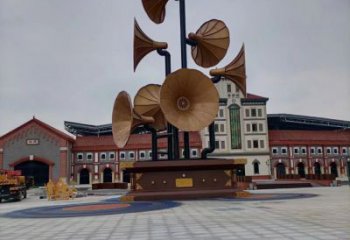 大門口喇叭雕塑 發(fā)光公園雕塑 仿真景觀雕塑