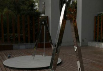 房地產(chǎn)圓規(guī)雕塑 現(xiàn)代景觀雕塑 幾何標(biāo)識雕塑