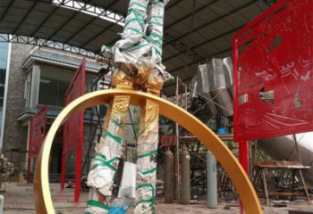 街道圓規(guī)雕塑 現(xiàn)代景觀雕塑 彩繪標(biāo)識雕塑