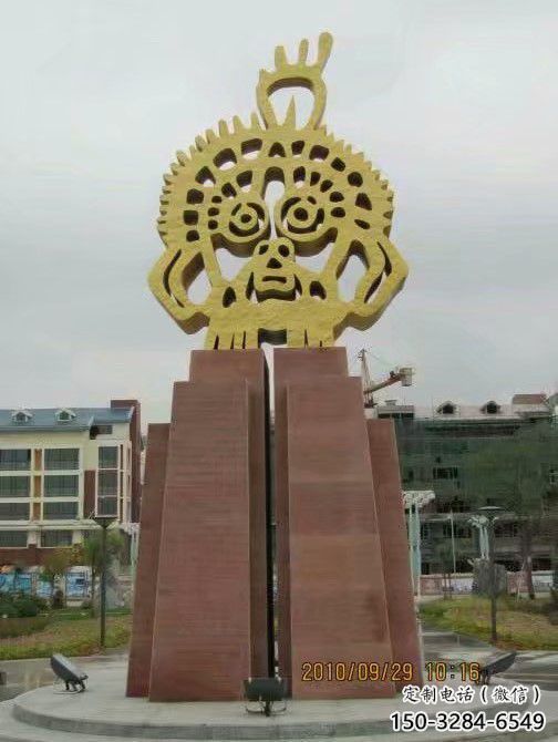 電鍍臉譜雕塑 噴水園林擺件 政府雕塑 電鍍臉譜雕塑 噴水園林擺件 政府雕塑