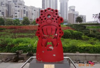 草地臉譜雕塑 現代校園小品 大型雕塑