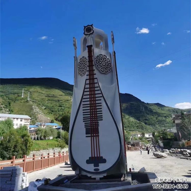 廣場琵琶雕塑 抽象樂器雕塑 烤漆音樂雕塑 廣場琵琶雕塑 抽象樂器雕塑 烤漆音樂雕塑