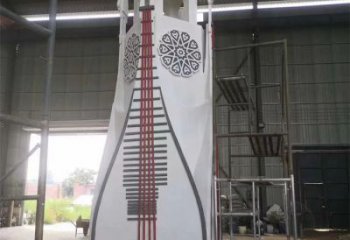 現代琵琶雕塑 大型別墅區樂器雕塑 彩繪音樂雕塑