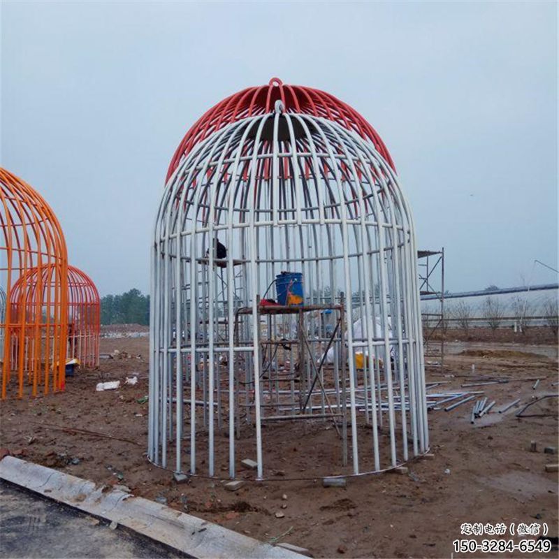 鳥籠雕塑 烤漆大型鳥籠子雕塑 彩繪籠子雕塑 鳥籠雕塑 烤漆大型鳥籠子雕塑 彩繪籠子雕塑