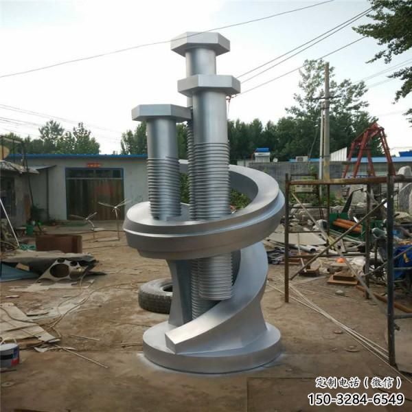 啞光齒輪雕塑 拉絲工業雕塑 步行街機械雕塑