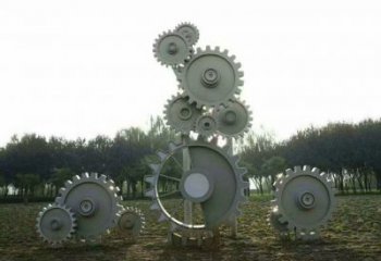 房地產齒輪雕塑 剪影工業雕塑 鍛造機械雕塑