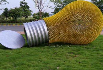 抽象燈泡雕塑 啞光燈具主題 室內(nèi)電燈泡雕塑